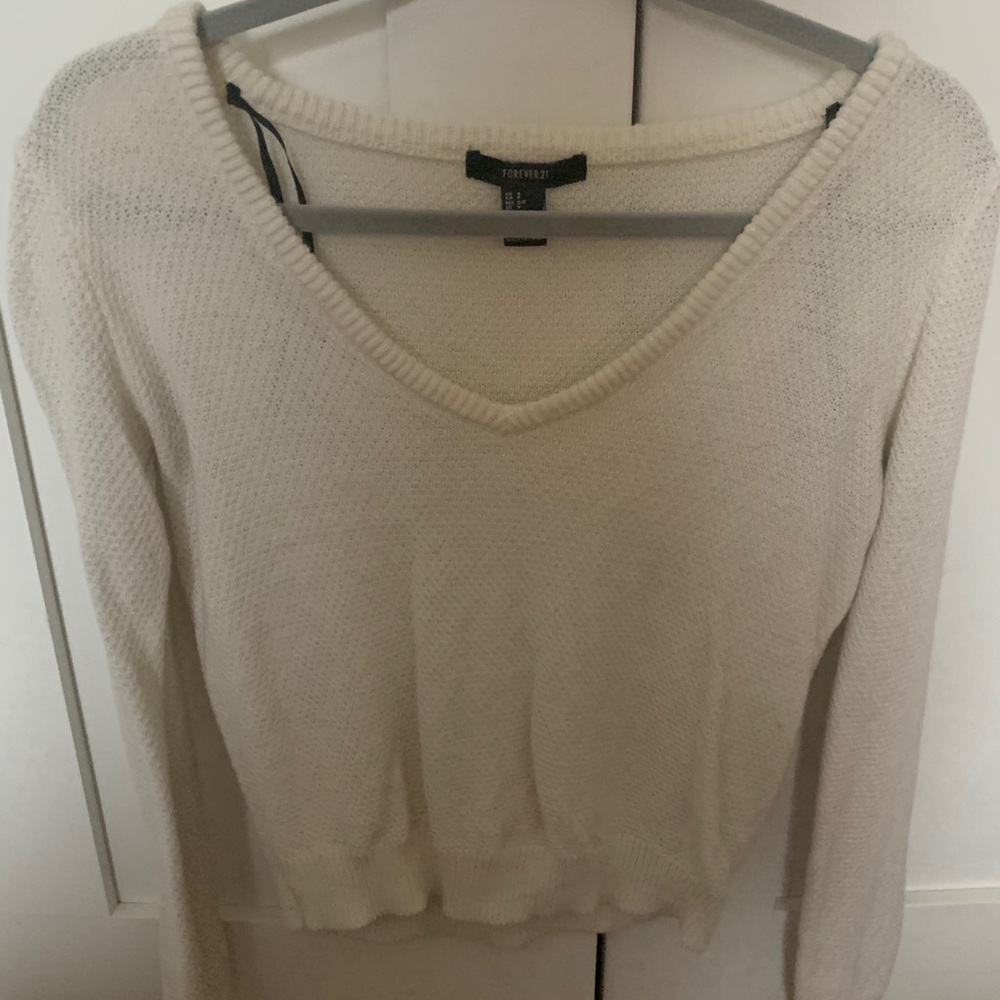 White Off The Shoulder Sweater